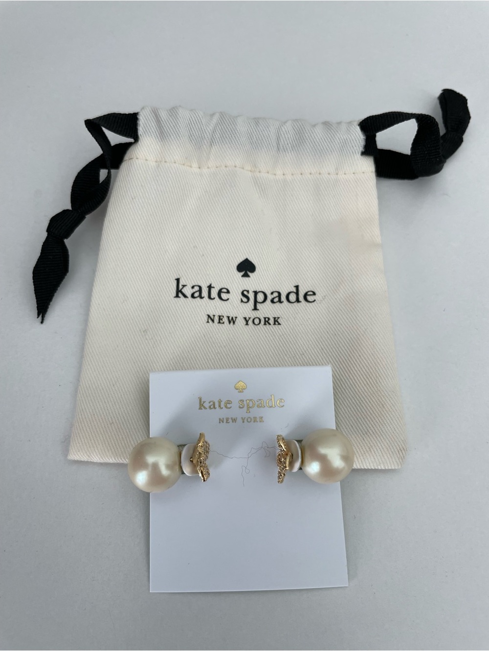 kate spade New York Cream Pearl Earrings with flower detail. New never worn!